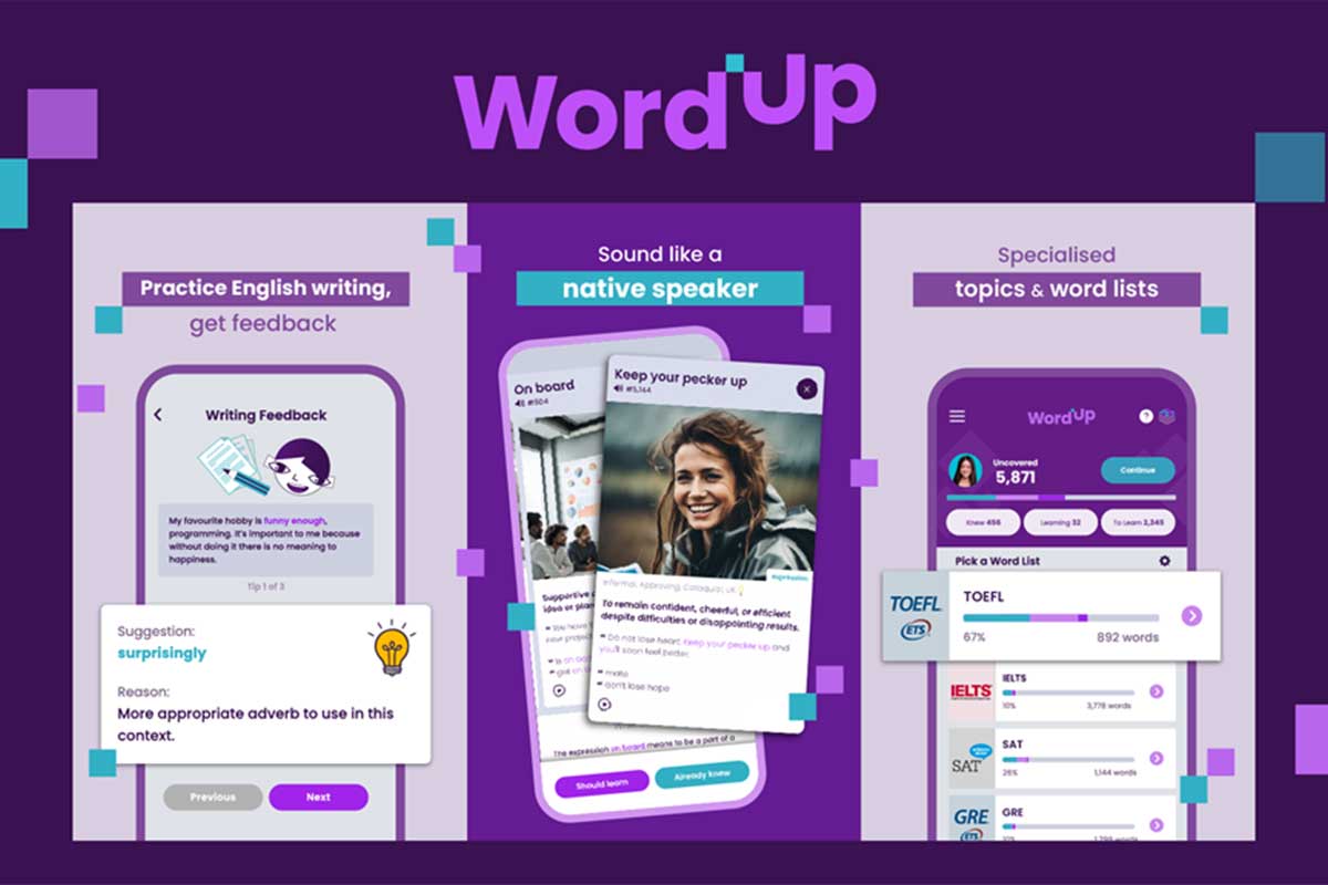 بهترین اپلیکیشن یادگیری لغت انگلیسی WordUp